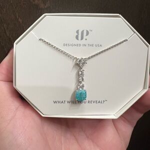 Bomb Party Solid Sterling Silver Necklace with Blue Topaz Pendant!